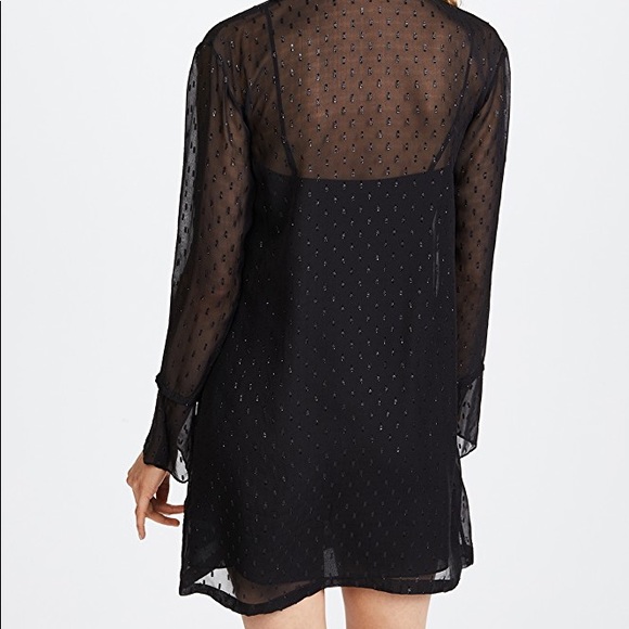 THEORY Black Metallic Silk Scarf Dress 4 - Picture 2 of 8